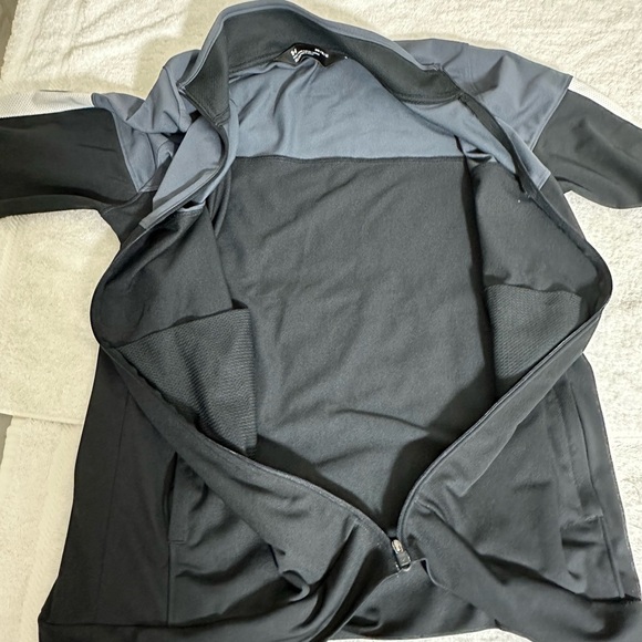 Under Armour Loose Fit Full Zip Track Jacket Adult Medium Black Gray White - Picture 6 of 8